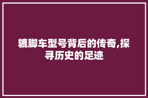 辘脚车型号背后的传奇,探寻历史的足迹