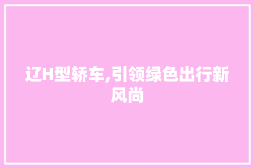 辽H型轿车,引领绿色出行新风尚