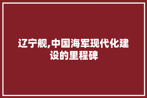 辽宁舰,中国海军现代化建设的里程碑