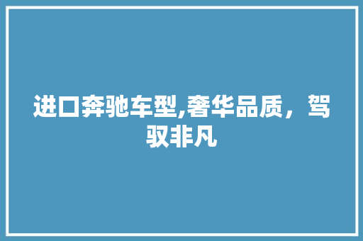 进口奔驰车型,奢华品质，驾驭非凡