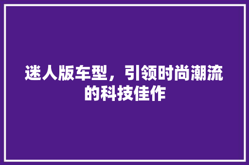 迷人版车型，引领时尚潮流的科技佳作
