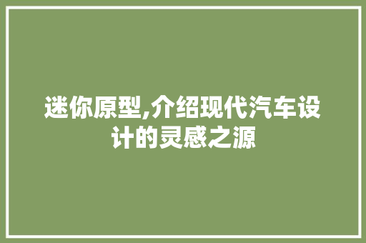 迷你原型,介绍现代汽车设计的灵感之源