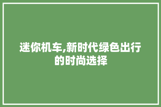 迷你机车,新时代绿色出行的时尚选择