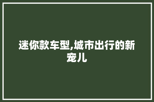 迷你款车型,城市出行的新宠儿