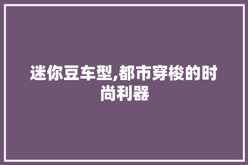 迷你豆车型,都市穿梭的时尚利器