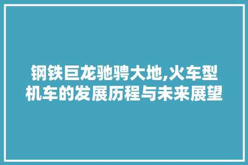 钢铁巨龙驰骋大地,火车型机车的发展历程与未来展望