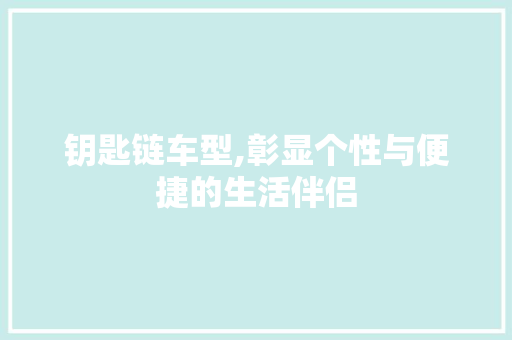 钥匙链车型,彰显个性与便捷的生活伴侣