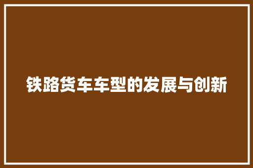 铁路货车车型的发展与创新 车身配件