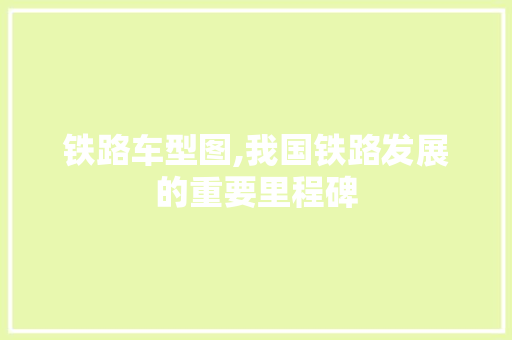 铁路车型图,我国铁路发展的重要里程碑