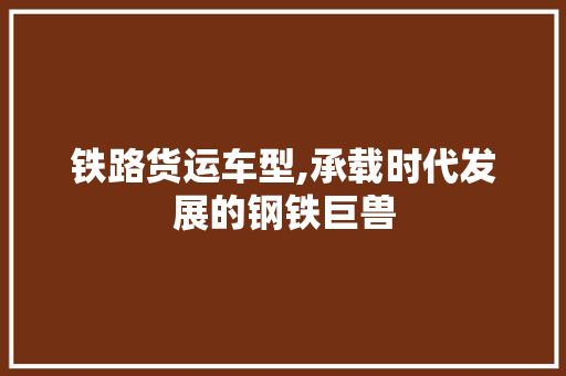 铁路货运车型,承载时代发展的钢铁巨兽