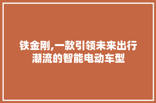铁金刚,一款引领未来出行潮流的智能电动车型