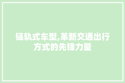 链轨式车型,革新交通出行方式的先锋力量 车身配件