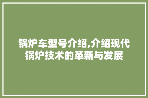 锅炉车型号介绍,介绍现代锅炉技术的革新与发展