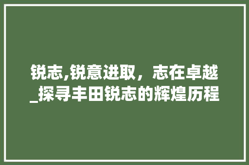 锐志,锐意进取，志在卓越_探寻丰田锐志的辉煌历程