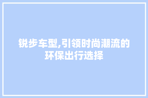 锐步车型,引领时尚潮流的环保出行选择 车身配件