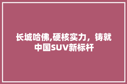 长城哈佛,硬核实力，铸就中国SUV新标杆
