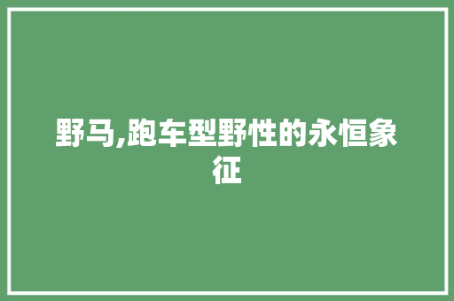 野马,跑车型野性的永恒象征