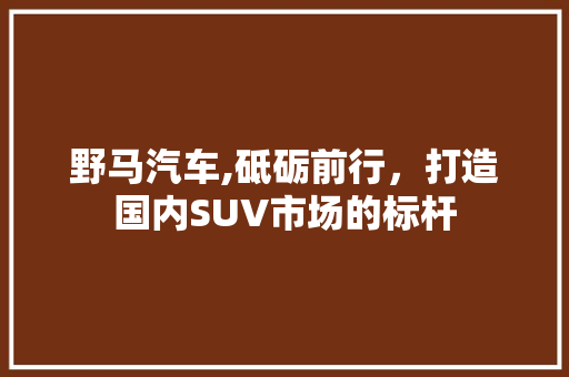 野马汽车,砥砺前行，打造国内SUV市场的标杆
