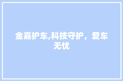 金嘉护车,科技守护，爱车无忧