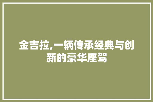 金吉拉,一辆传承经典与创新的豪华座驾