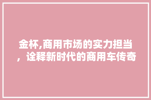 金杯,商用市场的实力担当，诠释新时代的商用车传奇 底盘配件