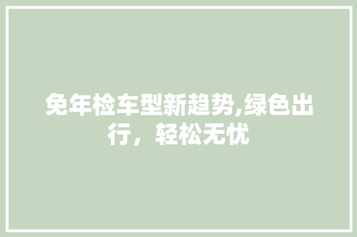 免年检车型新趋势,绿色出行，轻松无忧