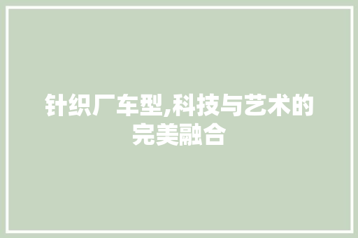 针织厂车型,科技与艺术的完美融合