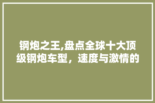 钢炮之王,盘点全球十大顶级钢炮车型，速度与激情的完美交融