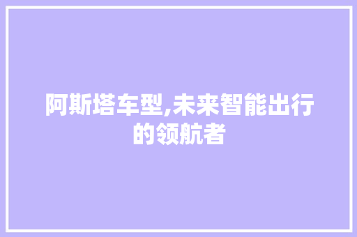 阿斯塔车型,未来智能出行的领航者