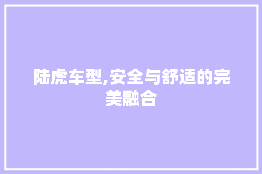 陆虎车型,安全与舒适的完美融合