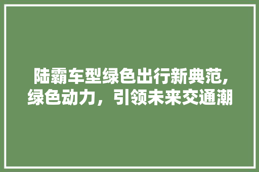 陆霸车型绿色出行新典范,绿色动力，引领未来交通潮流