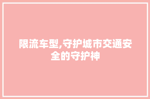 限流车型,守护城市交通安全的守护神