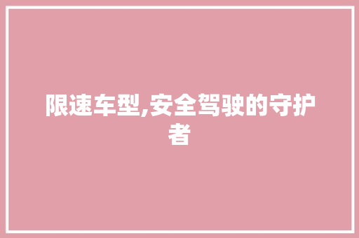 限速车型,安全驾驶的守护者