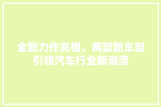 全新力作亮相，两款新车型引领汽车行业新潮流