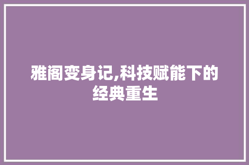 雅阁变身记,科技赋能下的经典重生