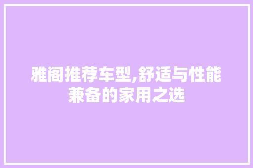 雅阁推荐车型,舒适与性能兼备的家用之选