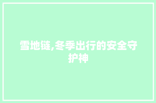 雪地链,冬季出行的安全守护神