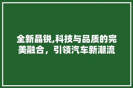 全新晶锐,科技与品质的完美融合，引领汽车新潮流