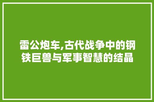 雷公炮车,古代战争中的钢铁巨兽与军事智慧的结晶