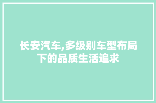 长安汽车,多级别车型布局下的品质生活追求