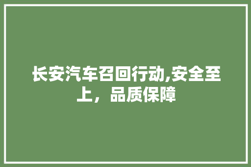 长安汽车召回行动,安全至上，品质保障