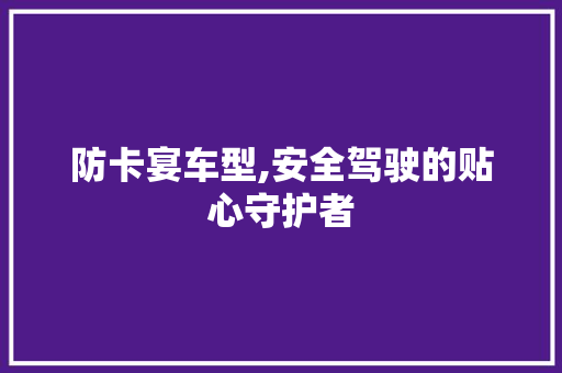防卡宴车型,安全驾驶的贴心守护者
