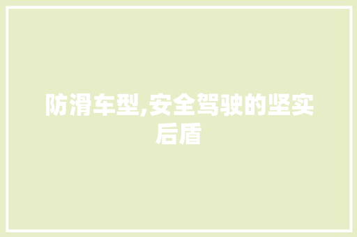 防滑车型,安全驾驶的坚实后盾