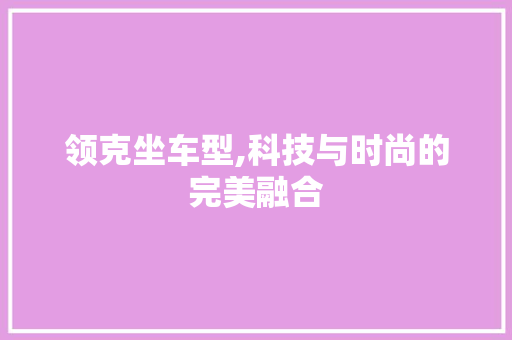 领克坐车型,科技与时尚的完美融合