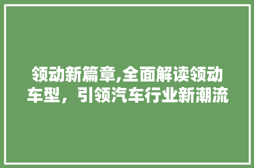 领动新篇章,全面解读领动车型，引领汽车行业新潮流