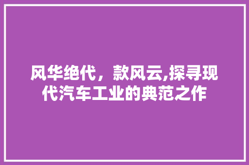 风华绝代，款风云,探寻现代汽车工业的典范之作