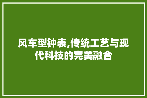 风车型钟表,传统工艺与现代科技的完美融合