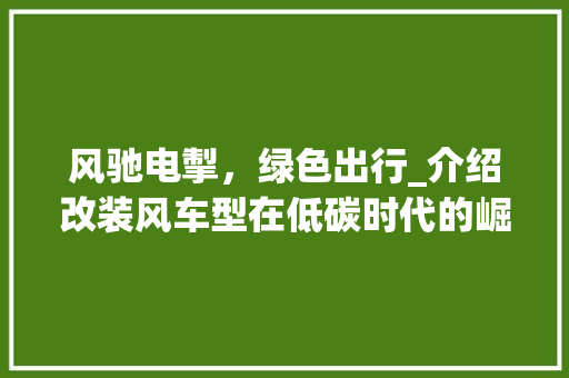 风驰电掣，绿色出行_介绍改装风车型在低碳时代的崛起