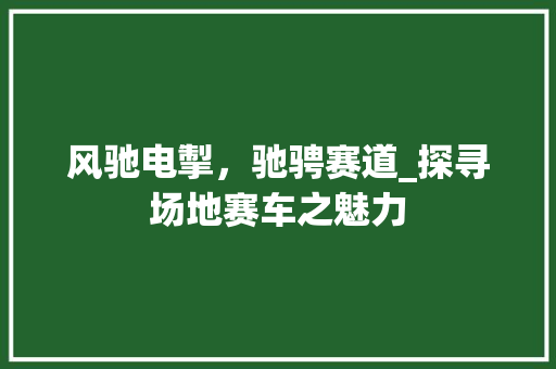 风驰电掣，驰骋赛道_探寻场地赛车之魅力