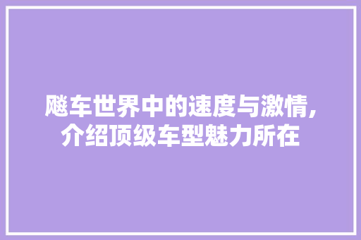 飚车世界中的速度与激情,介绍顶级车型魅力所在